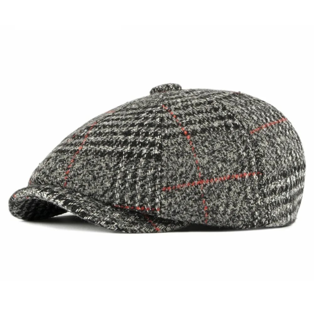 Baker's Boy Gray Black Flat Cap for men The Tie Hub