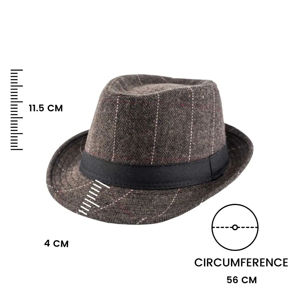 Threaded Brown and Black Fedora Hat for men The Tie Hub