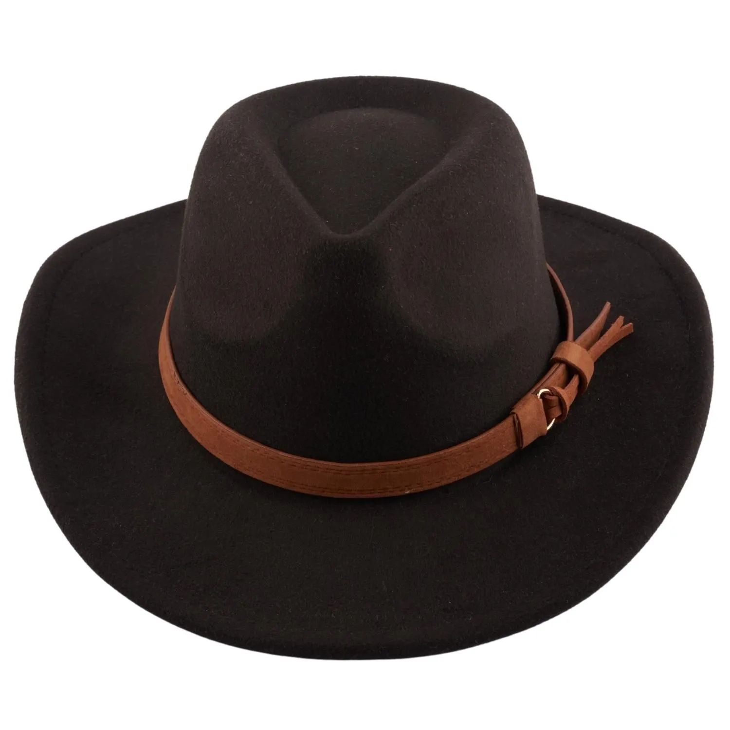 Cowboy Solid Black Fedora Hat The Tie Hub