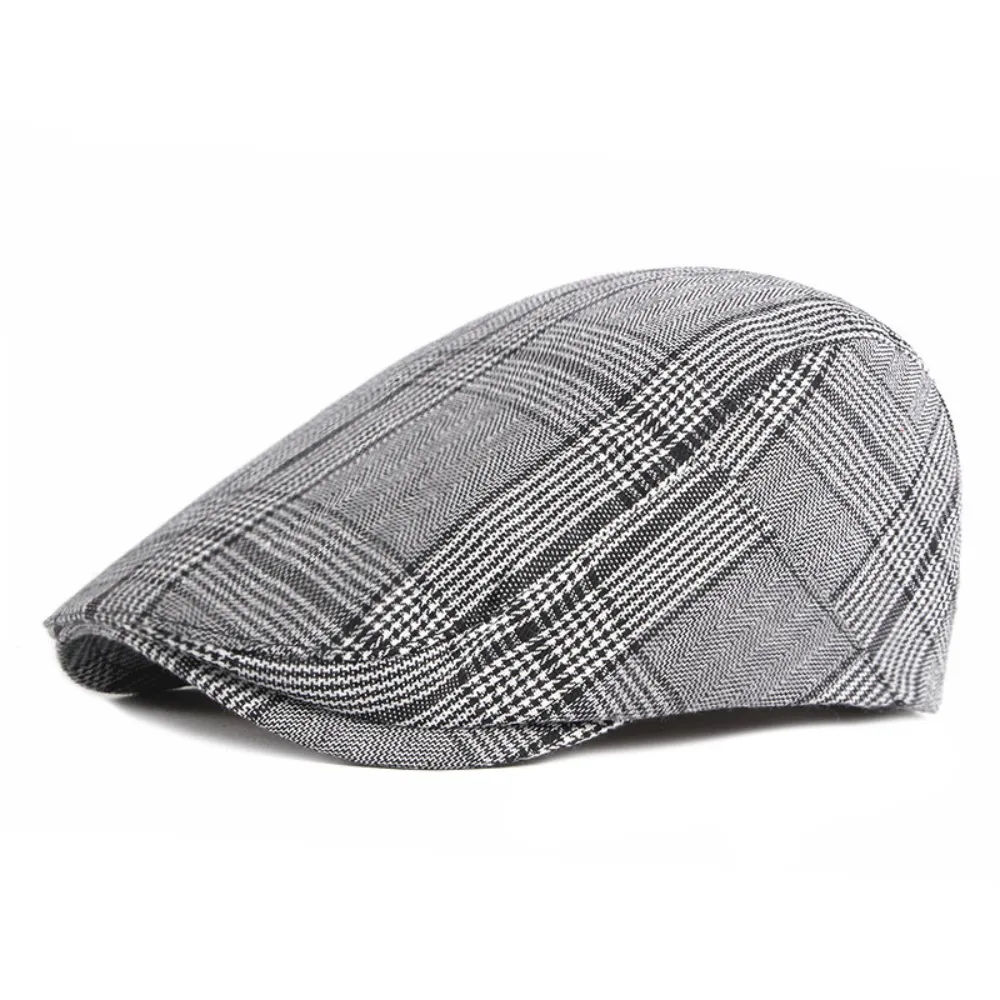 Merchants Light Grey Checkered Flat Cap for men The Tie Hub