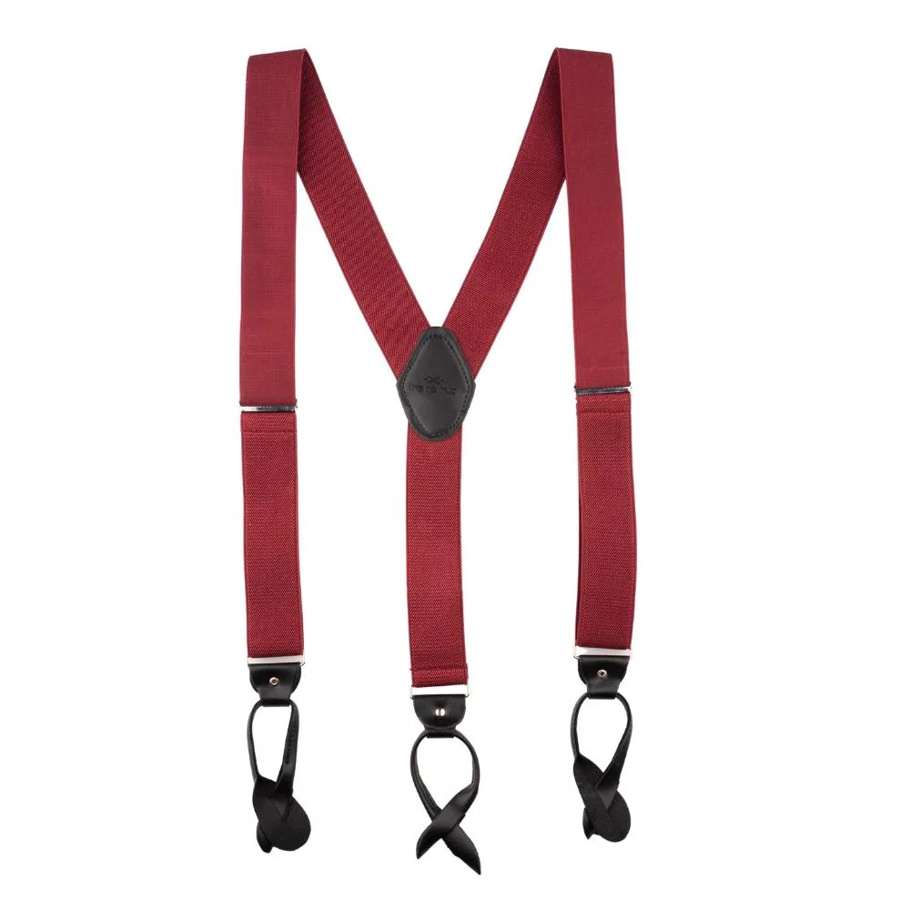 Gentry Maroon Elasticated Suspender With Black Leatherette Fitting ...