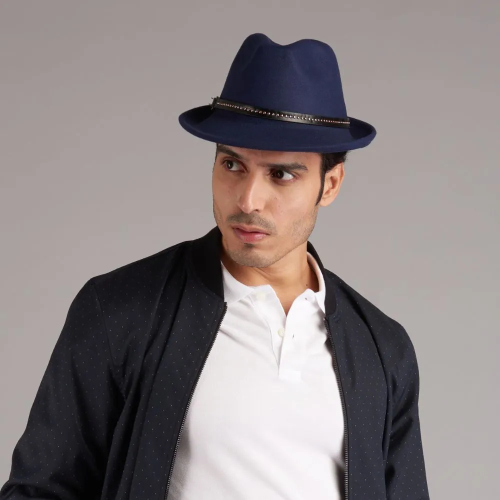 Vintage Solid Blue Fedora Hat for men The Tie Hub