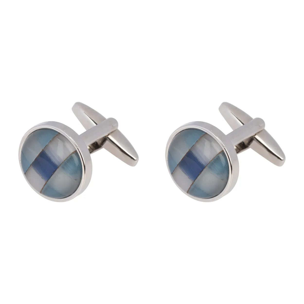 Blue Stone Round Cufflinks for men The Tie Hub