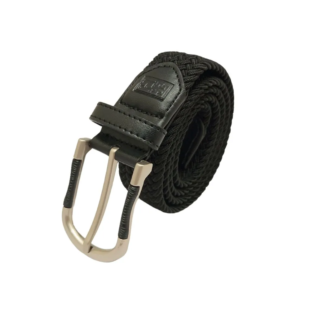Solid Black Woven Braided Belt - The Tie Hub