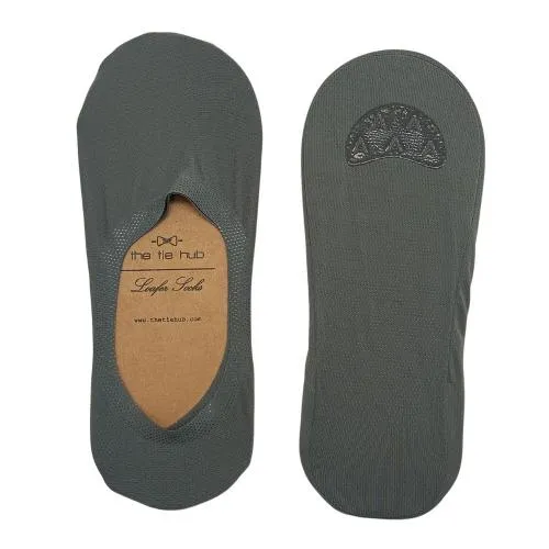 Breathable Solid Grey No Show Loafer Socks for men The Tie Hub