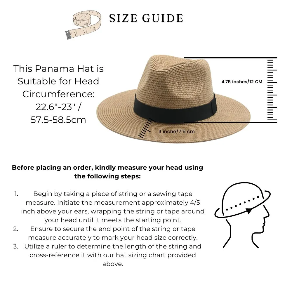 Khakhi Wide Brim Panama Straw Hats for men The Tie Hub