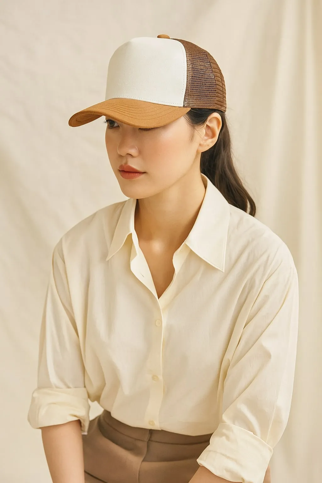 White Brown Men's Suede Solid Mesh Snapback Trucker Baseball Cap The  Tie Hub