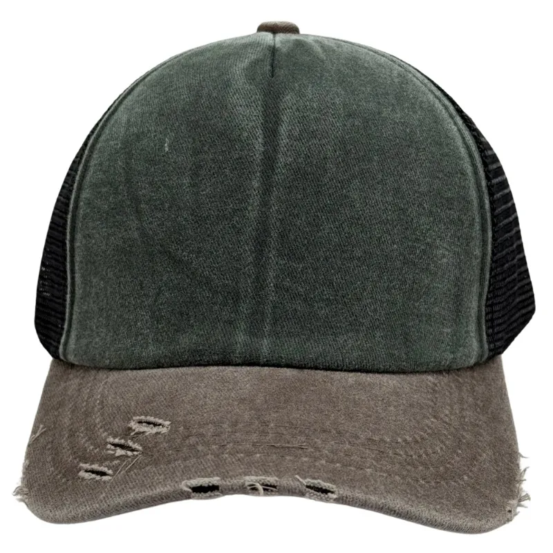 Charcoal Brown Men's Solid Rugged Mesh Snapback Trucker Cap The Tie Hub